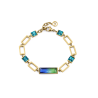Pulsera Viceroy Acero Dorado 14324p01012 Mujer Piedras Tonos Verdes