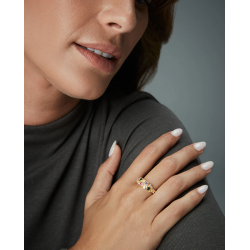 Anillo Viceroy Mujer 2342A016-39 Plata 1ª Ley Baño Oro con Circonitas Multicolor Talla 16