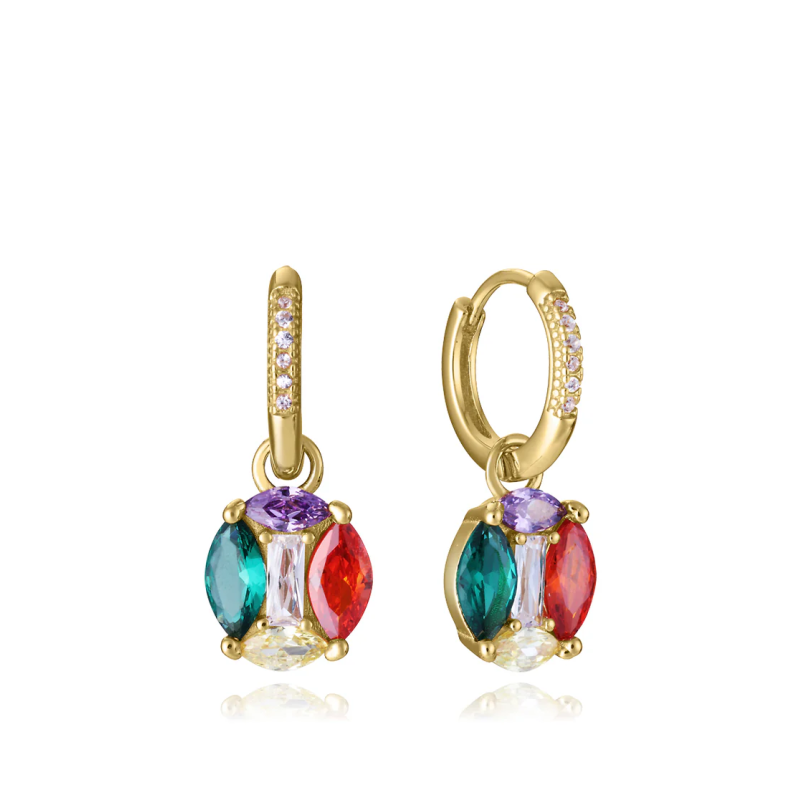 Pendientes Viceroy Mujer 15132E100-39 Plata 1ª Ley Baño Oro Aro con Circonitas 2,3 cm