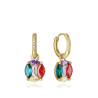 Pendientes Viceroy Mujer 15132E100-39 Plata 1ª Ley Baño Oro Aro con Circonitas 2,3 cm