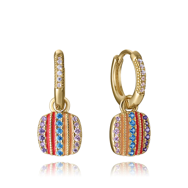 Pendientes Viceroy Mujer 15131E100-39 Plata 1ª Ley Baño Oro Aro con Circonitas 2 cm