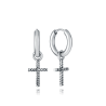 Pendientes Viceroy Hombre 14337E01000 Acero Criolla Plateado con Cruz Colgante 2,8 cm
