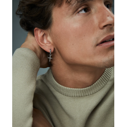 Pendientes Viceroy Hombre 14337E01000 Acero Criolla Plateado con Cruz Colgante 2,8 cm