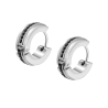 Pendientes Police Fragment Hombre 16mm – Acero con Cristales Negros | Estilo Rockero Peage0038001