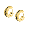 Pendientes Police Fragment Hombre Dorado con Cristales Negros – PEAEG0000402