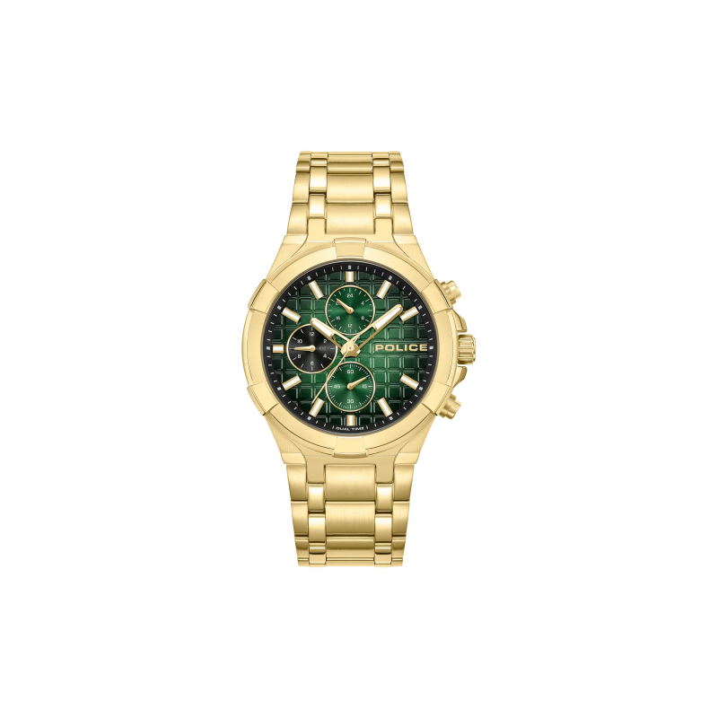 Reloj Police Guardian Hombre Multifunción Acero IP Dorado 42x53 mm PEWGK0082003