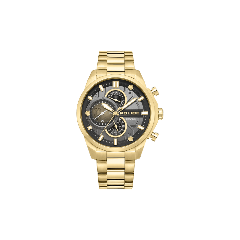 Reloj Police Reactor Hombre Multifunción Acero y Oro 46x52.5mm – PEWGK0039208