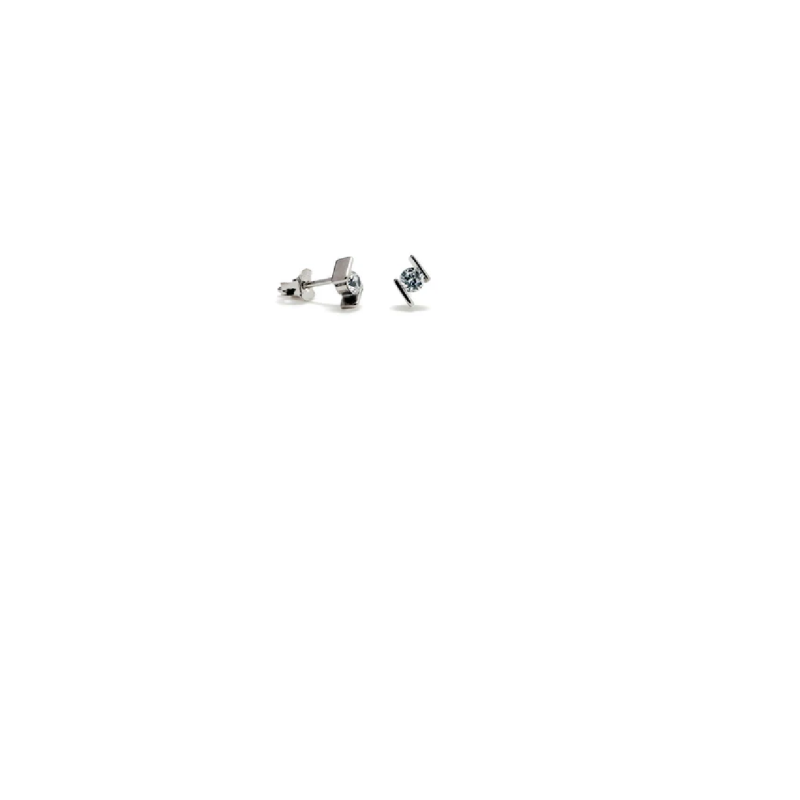 Pendientes Plata Pequeños con Circonita Blanca Mujer Lineargent 14206-A