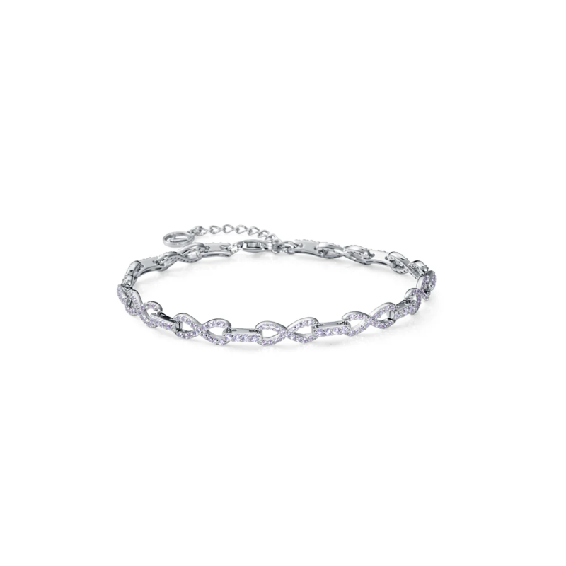 Pulsera de Plata de Primera Ley con Baño de Rodio y Circonitas Blancas 9160p000-30