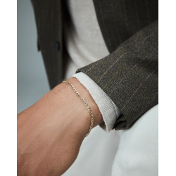 Pulsera de Hombre de Acero con Acabado IP Dorado y Cadena 14340p01012