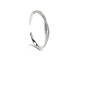 Pulsera rígida tipo caña con circonitas blancas y diseño de ondas para mujer-Lineargent 19808-E