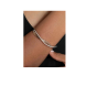 Pulsera rígida tipo caña con circonitas blancas y diseño de ondas para mujer-Lineargent 19808-E
