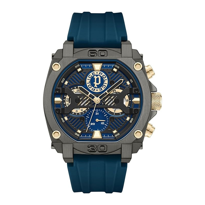 Reloj Police Norwood Hombre Azul Multifunción 45 mm PEWGQ0040001