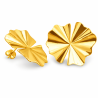 Pendientes Grandes de Plata 925 Dorada Doble Abanico| Lineargent 19991-G-A
