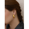Pendientes modernos largos ondulados de plata 925 dorada para mujer | Lineargent 19989-G-A