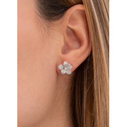 Pendientes de Plata con Circonitas Brillantes Flor para Mujer- Lineargent 19941-V