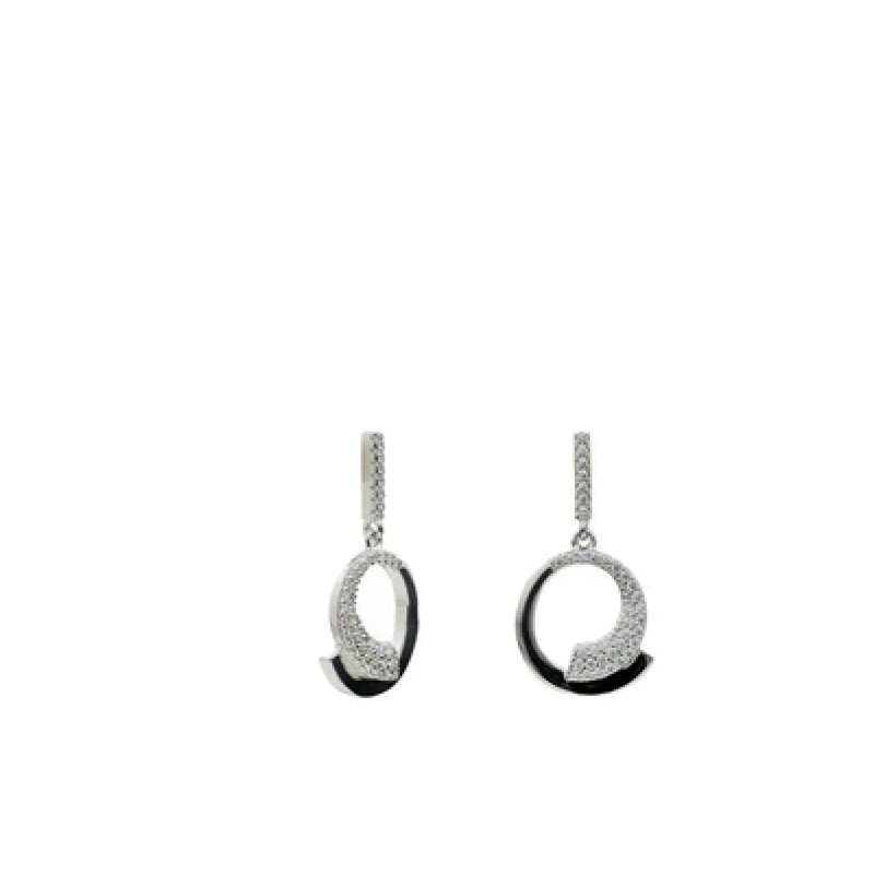Pendientes Largos de Plata con Circonitas Lineargent 20383-A