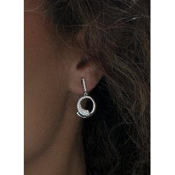 Pendientes Largos de Plata con Circonitas Lineargent 20383-A