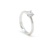 Anillo solitario mujer plata 925 con cuarzo adamantino 5 mm | LINEARGENT