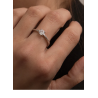 Anillo solitario mujer plata 925 con cuarzo adamantino 5 mm | LINEARGENT