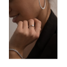 Anillo solitario mujer plata 925 con cuarzo adamantino 5 mm | LINEARGENT