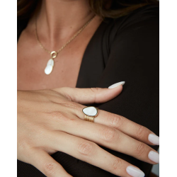 Anillo Viceroy Mujer Acero con Madre Perla Talla 16 – Elegancia y Estilo Natural 14321A01612