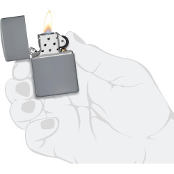 Encendedor Zippo Flat Grey 49452 Gris Plano a Prueba de Viento Original