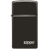 Encendedor Zippo Slim Ebony Logo Negro Original Made in USA