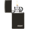 Encendedor Zippo Slim Ebony Logo Negro Original Made in USA
