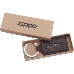 Llavero Zippo de Cuero para Hombre Color Moca 6 cm Original