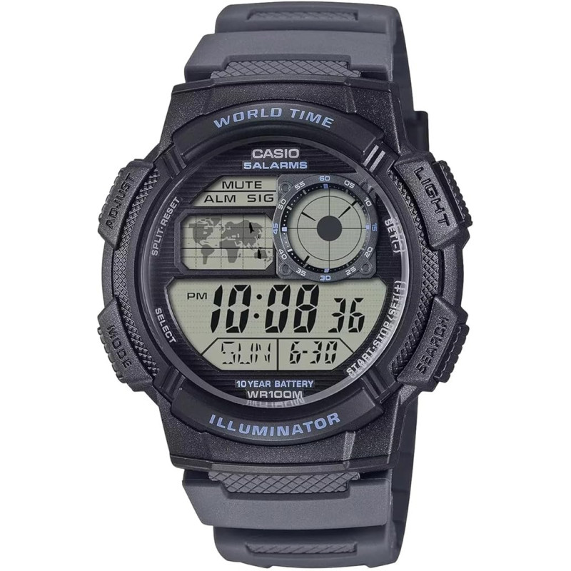 Reloj Casio Digital AE-1000W-8AVEF Deportivo Hora Mundial 10 ATM