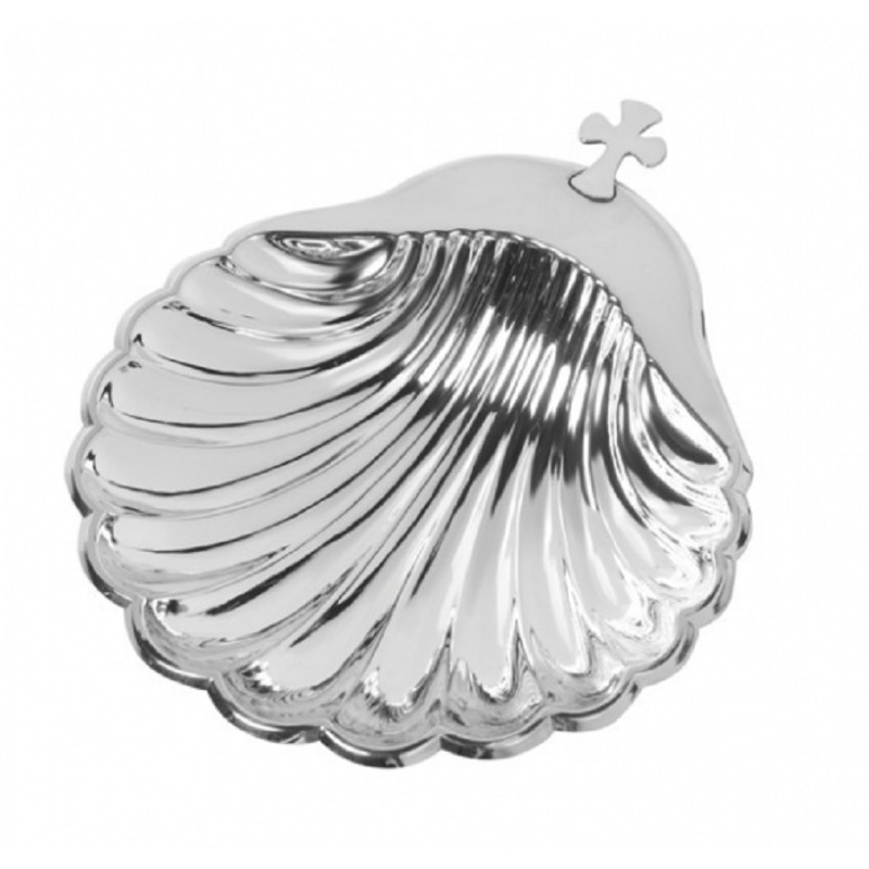 Concha de Bautismo España con Cruz Plata de Ley 925 9×9 cm