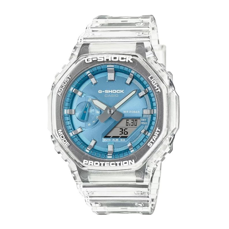 Reloj G-Shock GA-2100BM-7A2ER Carbon Core Guard Blanco – 20 Bar, Cronómetro y Hora Mundial