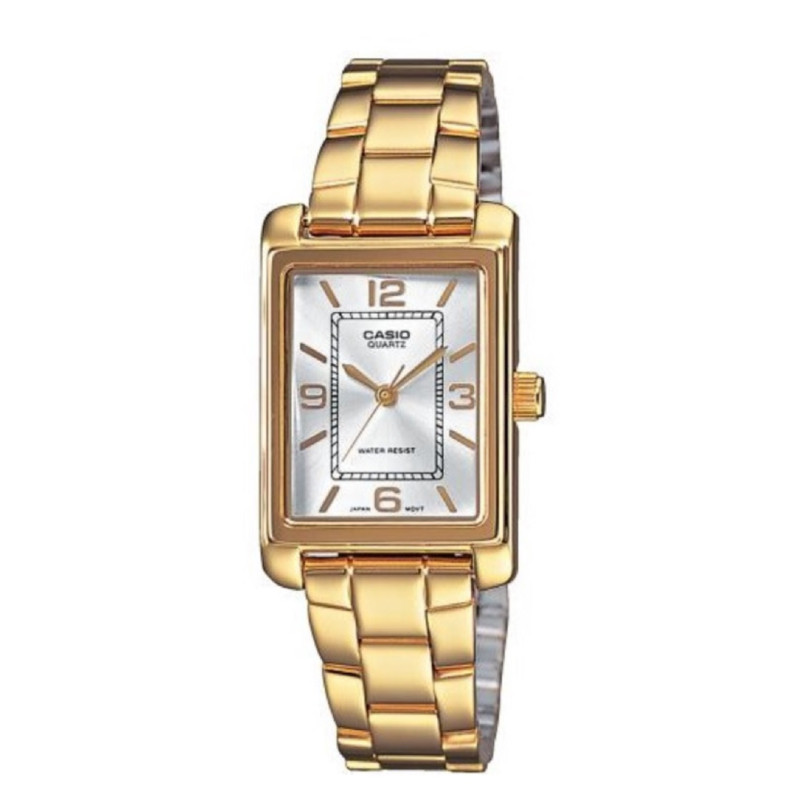 Reloj Casio Mujer Dorado Rectangular LTP-1234PG-7A – Elegancia Clásica