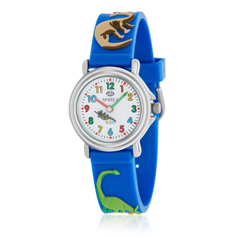Reloj Marea Niño Azul Dinosaurios B37007/9 Silicona 27 mm 3 ATM 3 Agujas