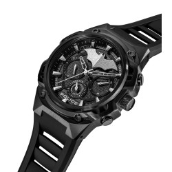 Set Police Batman Hombre: Reloj Crusader Cronógrafo Multifunción 46 mm + Pulsera Batarang 2.0 Negra 5 ATM Pewgq0089901