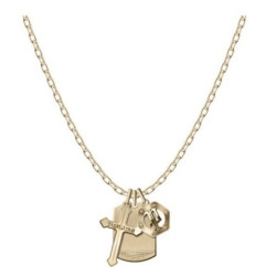 Collar Police Triplelock PEAGN0085401 Hombre Acero IP Oro 3 Colgantes Intercambiables 50+5 cm