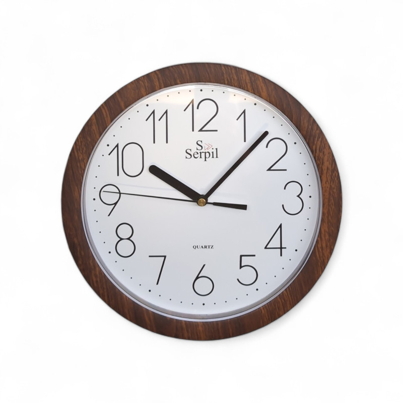 Reloj Cocina Color Madera 25 Cm Numeros