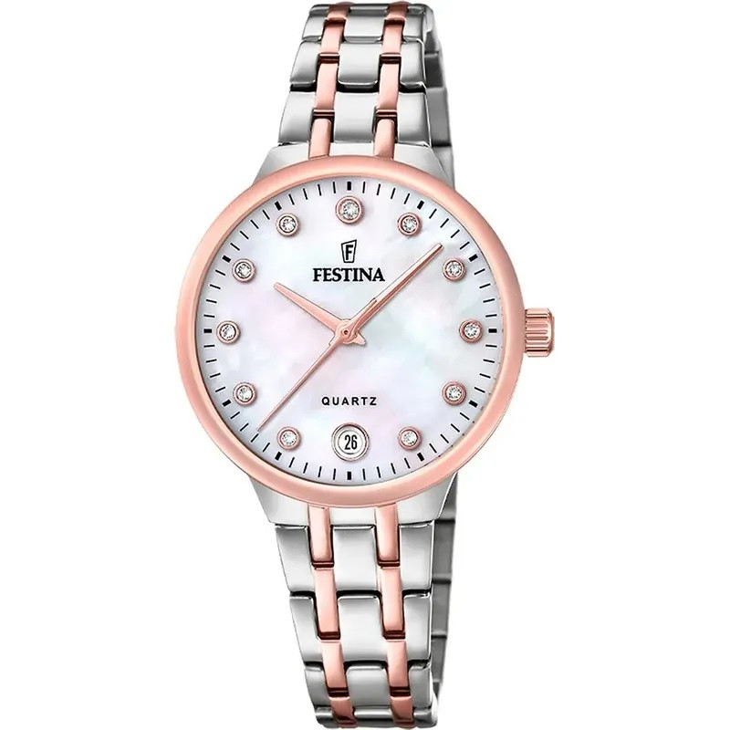 Reloj Festina Mujer F20721/1 Acero Bicolor Rosa Nácar Circonitas