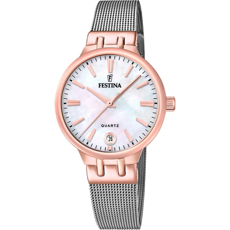 Reloj Festina Mujer F20715/1 Acero IP Rosa Nácar Malla