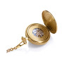 Reloj de Bolsillo Hombre Mecánico 50,7 mm IP Dorado Esfera Blanca Caja Metal Brass Cadena Acero