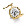 Reloj de Bolsillo Hombre Mecánico 50,7 mm IP Dorado Esfera Blanca Caja Metal Brass Cadena Acero