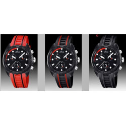 Correa Caucho Roja Franja Negra Lotus Original 18159