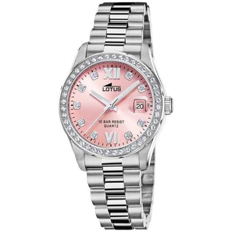 Reloj Lotus Mujer 18930/2 Freedom Plateado Acero Inox 316L Cuarzo Calendario Cristal Mineral 10 ATM