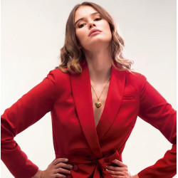 Collar Mujer Viceroy Acero IP Dorado con Colgante Corazón Doble 42+3 cm Ajustable