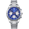 Reloj Viceroy Niño 401477-34 Acero Cronógrafo Cuarzo Esfera Azul 37 mm 50 m + Pulsera Cruz Regalo