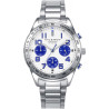 Reloj Viceroy Niño Cronógrafo 401477-04 Acero Esfera Blanca 37 mm 50 m + Pulsera Cruz Regalo