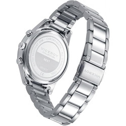 Reloj Viceroy Niño Cronógrafo 401477-04 Acero Esfera Blanca 37 mm 50 m + Pulsera Cruz Regalo