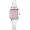 Reloj Viceroy Niña 401330-75 Acero Cuadrado Esfera Rosa Correa Blanca 20,5x30 mm 30 m