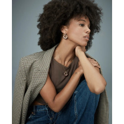 Pendientes Viceroy Mujer 2350E100-30 Plata 1ª Ley Baño Oro Medio Aro Doble 2,2 cm